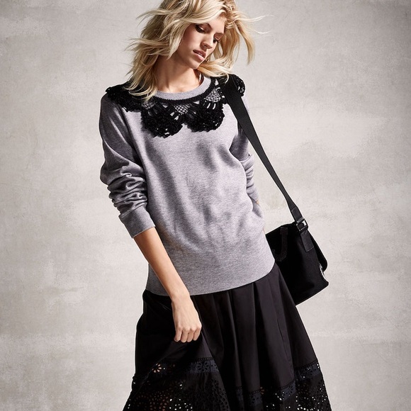 Marc Jacobs Grey Crochet Collar Pullover Sweater - Picture 3 of 9